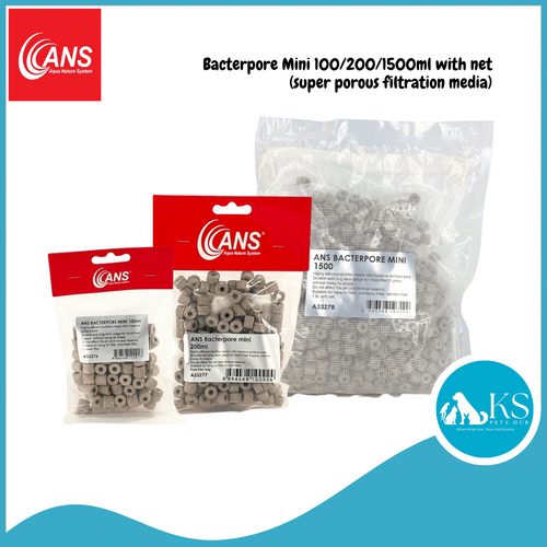 ANS Bacterpore Mini 100/200/1500ml with Net (Super Porous Filtration Media) Fish & Aquatic