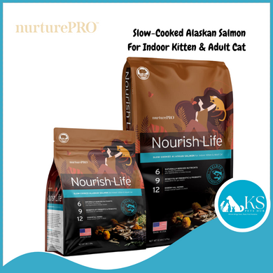 NurturePro Cat Nourish Life Alaskan Salmon Indoor Kitten & Adult Formula 300g/4lb/12.5lb  Dry Cat Food