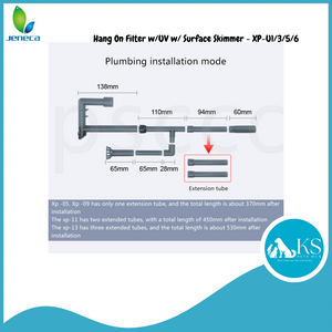 Jeneca Hang On Filter w/UV w/ Surface Skimmer - XP-U1/3/5/6 Fish & Aquatic