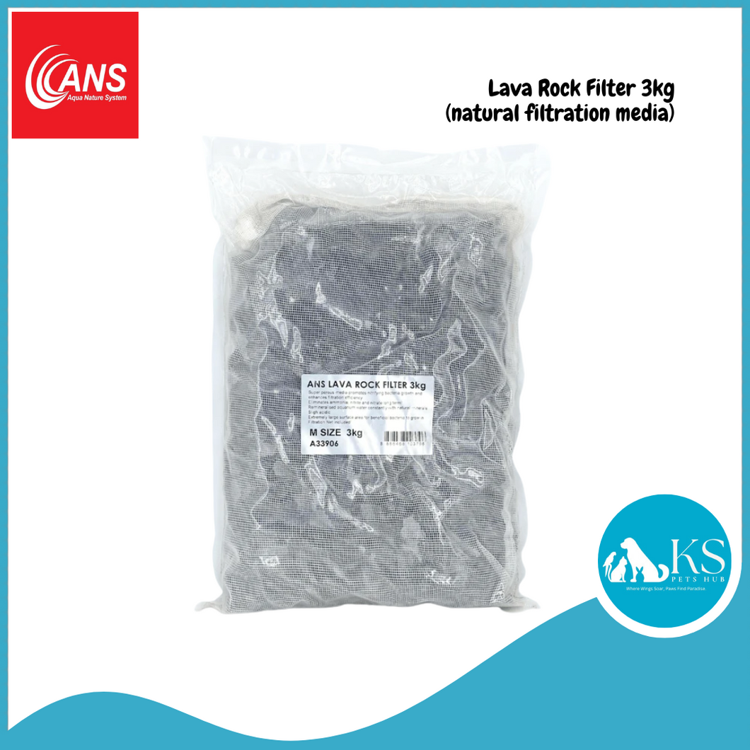 ANS Lava Rock Filter 3kg (Natural Filtration Media) Fish & Aquatic
