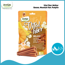 Load image into Gallery viewer, DENTALIGHT Vital Fiber Wellbar Dog Chew Treats, Real Fruit &amp; Veggie Blend Fight Bad Breath, Grain-free, 8pcs, 80g
