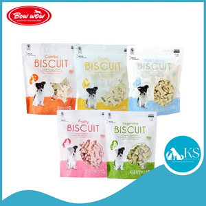 Bow Wow Oven Baked Biscuits Banana / Strawberry / Vegetable / Milk & Calcium / Combo 220g Dog Treats