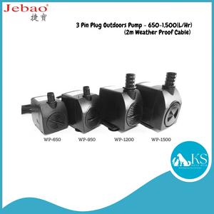 JEBAO 3 Pin Plug Outdoors Pump (2m Weather Proof Cable) - 650-1,500(L/Hr) Fish & Aquatic