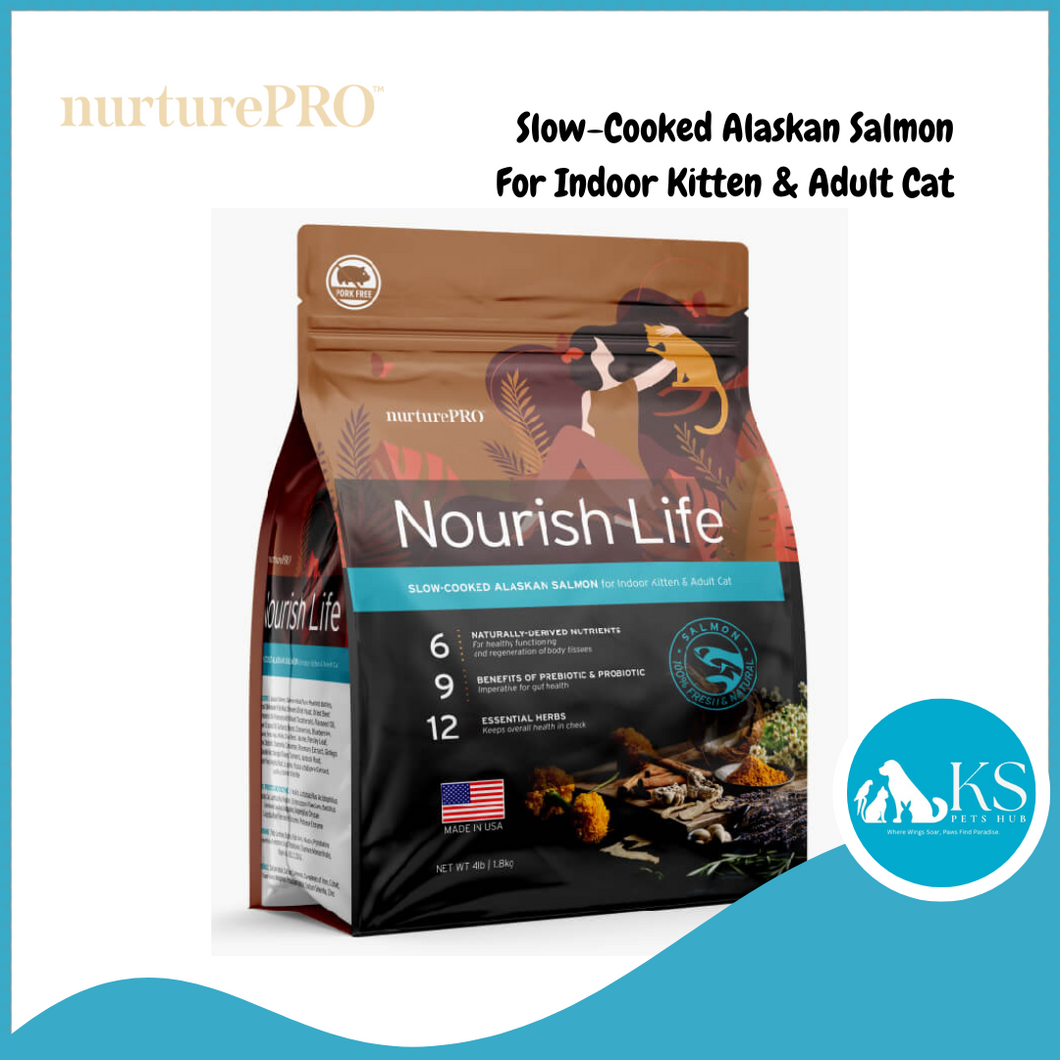 NurturePro Cat Nourish Life Alaskan Salmon Indoor Kitten & Adult Formula 300g/4lb/12.5lb  Dry Cat Food