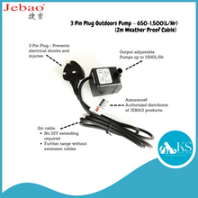 Load image into Gallery viewer, JEBAO 3 Pin Plug Outdoors Pump (2m Weather Proof Cable) - 650-1,500(L/Hr) Fish &amp; Aquatic