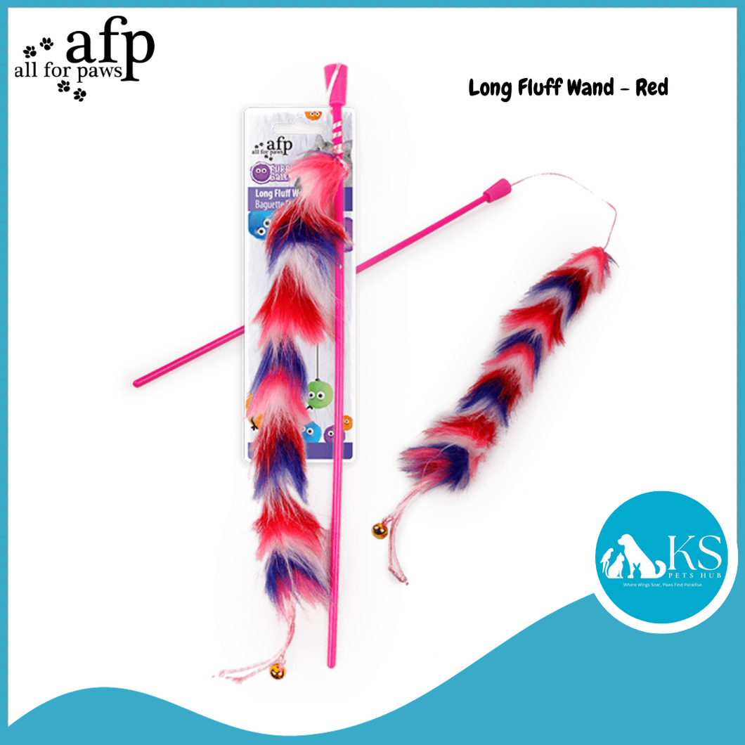 AFP All For Paws Long Fluff Wand - Red