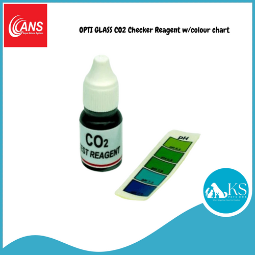 ANS OPTI GLASS CO2 Checker Reagent w/Color Chart Fish & Aquatic
