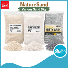 Load image into Gallery viewer, ANS NatureSand Rio White/Black Crystal/Bright Sand/Misty Grey/Tropic Oasis/ Coral Sand Fine/Red Sand/ River Breeze 5kg (Great Sand for Biotope) Fish &amp; Aquatic