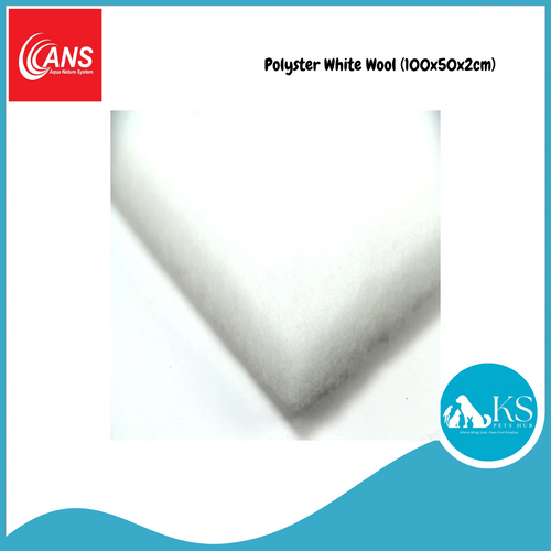 ANS Polyster White Wool (100x50x2cm) Fish & Aquatic