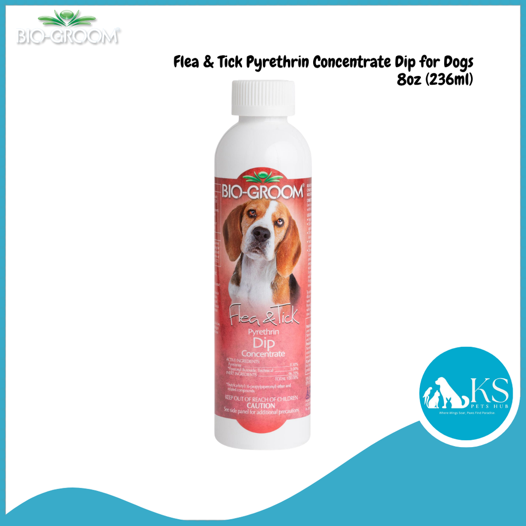 Bio-Groom Flea & Tick Pyrethrin Concentrate Dip for Dogs 8oz – KS Pets Hub