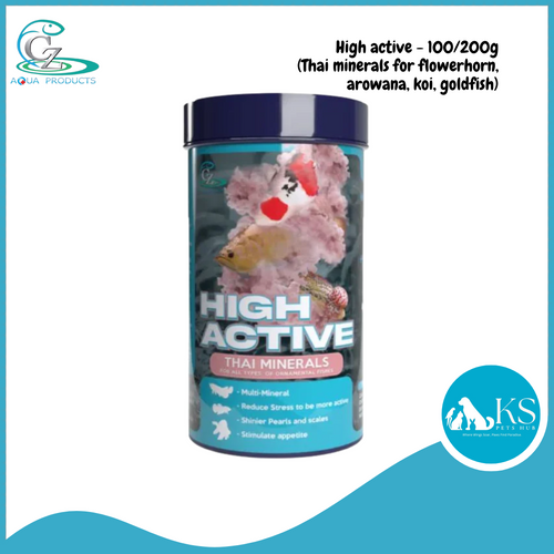 CZ Aqua High active - 100g/200g (Thai minerals for flowerhorn, arowana, koi, goldfish) Fish & Aquatic