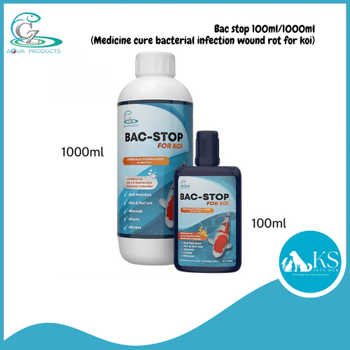 CZ Aqua Bac stop 100ml/1000ml (Medicine cure bacterial infection wound rot for koi) Fish & Aquatic