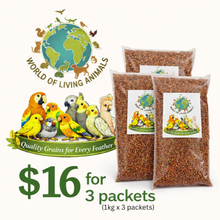 Load image into Gallery viewer, [WOLA SMALL Red Millets] World of Living Animals Bird Food 1kg — Natural Daily Feed for Parrots, Finches &amp; Lovebirds