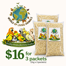Load image into Gallery viewer, [WOLA Padi (Rice)] ($16 for 3 packets) World of Living Animals Bird Food 1kg