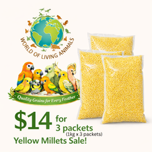 Load image into Gallery viewer, [WOLA Yellow Millet] ($14 for 3 packets) World Of Living Animals Bird Food 1kg
