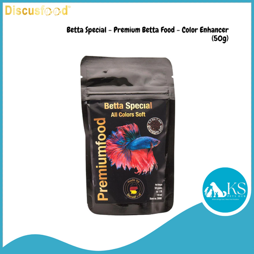 DiscusFood Betta Special - Premium Betta Food - Color Enhancer (50g) Fish Feed