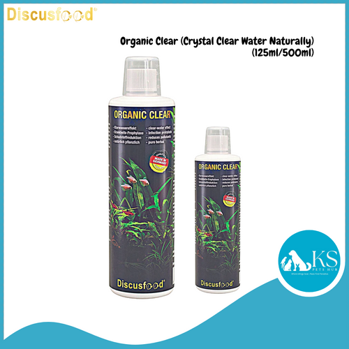 DiscusFood Organic Clear (Crystal Clear Water Naturally) (125ml/500ml) Fish & Aquatic