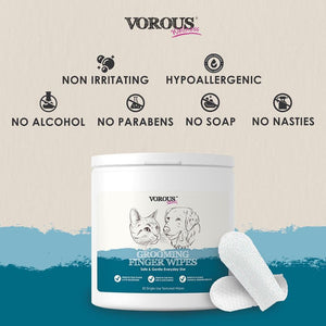 Vorous Wellness Grooming Finger Wipes For Pets 50pcs