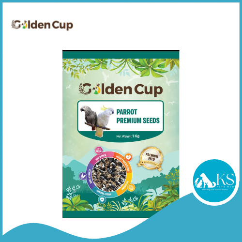 Golden Cup Parrot Premium Mix Seeds 1kg for Parrots Bird Food Diet