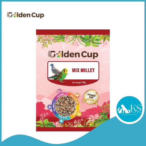 Golden Cup Mix Millets 1kg for Parrot Bird Food Diet
