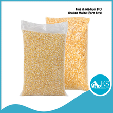 Load image into Gallery viewer, KSPH Fine &amp; Medium Broken Corn / Maize Bits – Fresh, Clean &amp; Ready for Feeding 1kg / 3kg Chicken Bird Feed