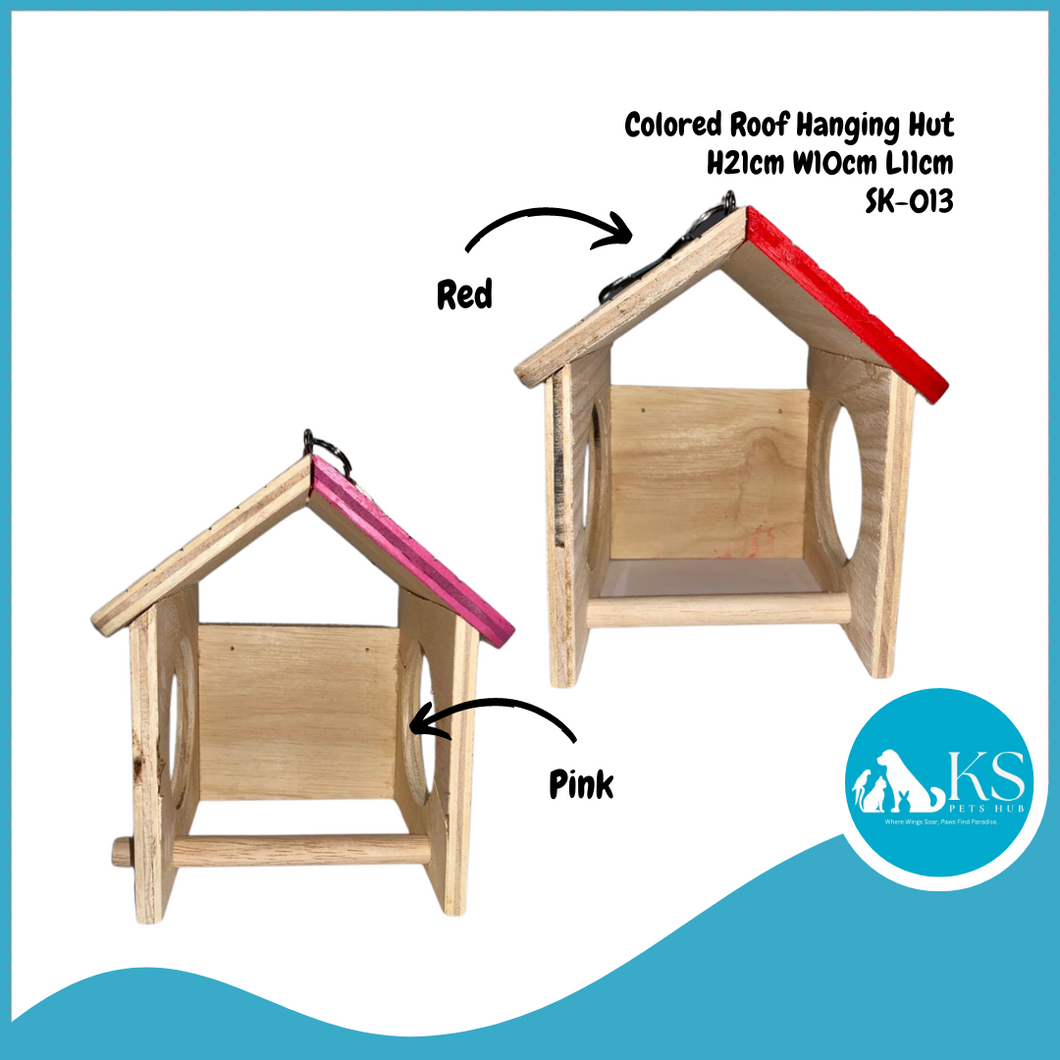 KSPH Hanging Wood Hut With Perch SK-013