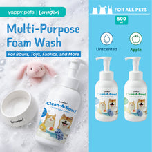 Load image into Gallery viewer, Loveabowl Clean‑A‑Bowl Pet‑Safe Multi‑Purpose Foam Wash 500ml | Unscented &amp; Apple | Safe for Pets | Bowl &amp; Toy Cleaner