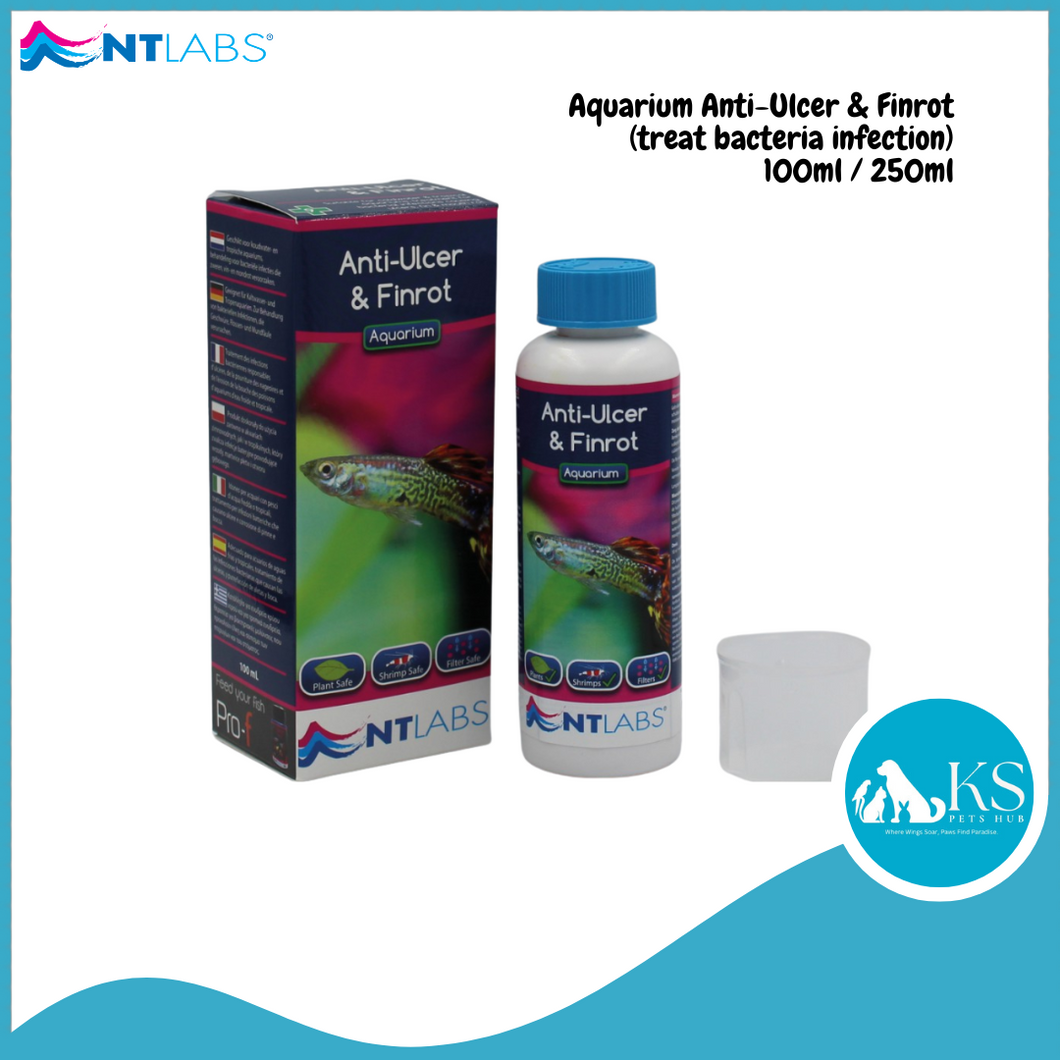 NT LABS Aquarium Anti-Ulcer & Finrot (treat bacteria infection) 100ml /250ml Fish & Aquatic