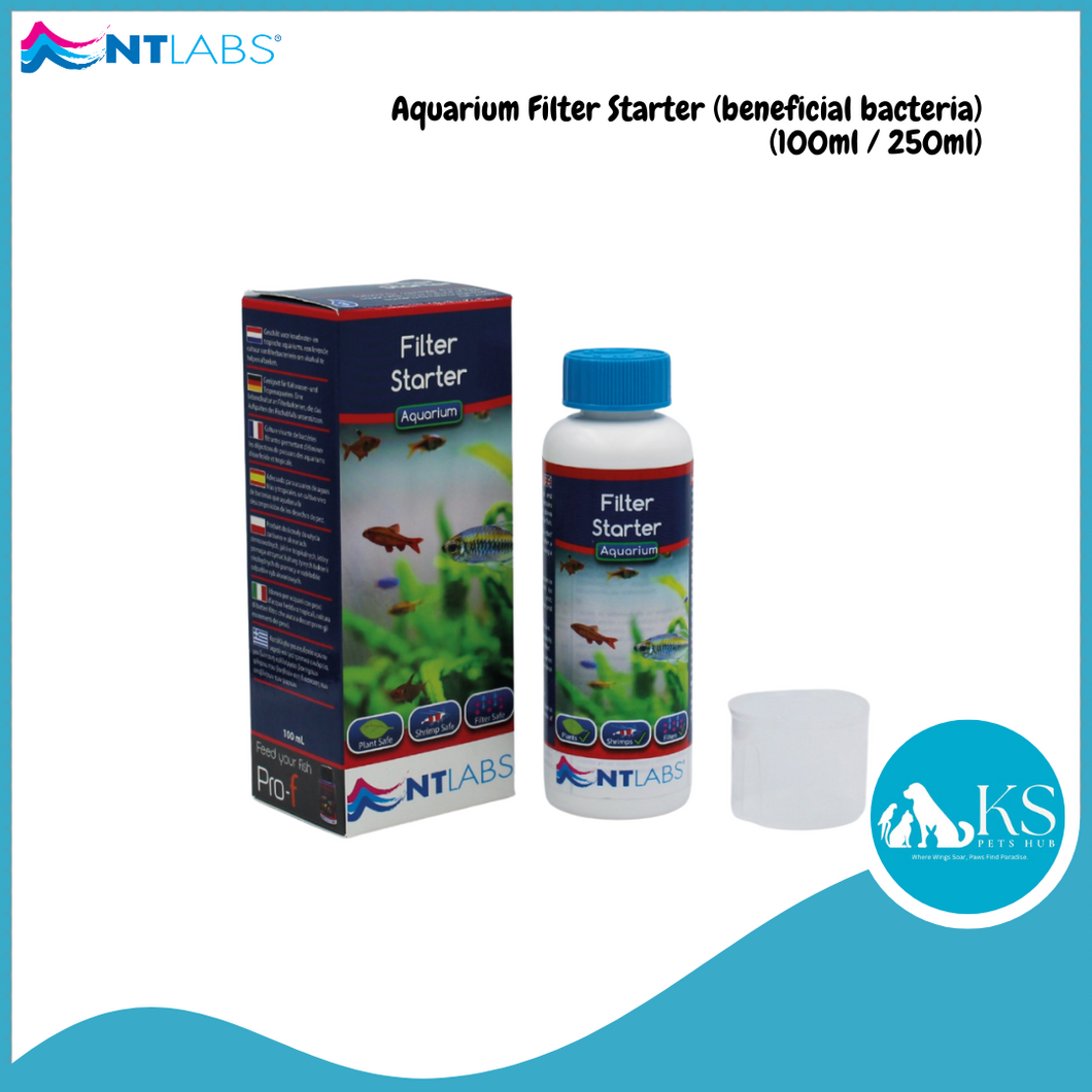 NT LABS Aquarium Filter Starter (beneficial bacteria) 100ml / 250ml Fish & Aquatic