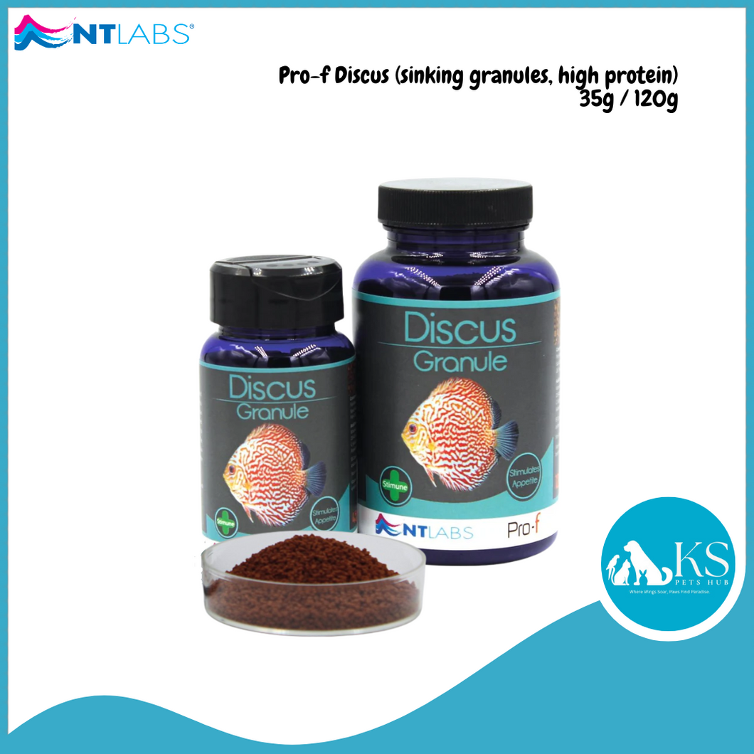 NT LABS Pro-f Discus (sinking granules, high protein) 35g / 120g Fish Feed