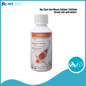 NT LABS Koi Care Acriflavin 500ml /1000ml (treat rots and ulcers) Fish & Aquatic