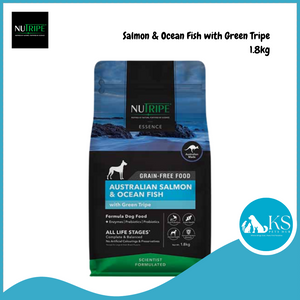 Nutripe Essence Australian Salmon and Ocean Fish with Green Tripe 200g / 1.8kg Dog Feed