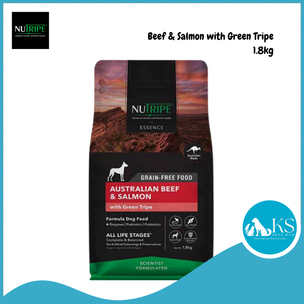 Nutripe Essence Australian Beef and Salmon with Green Tripe Dog Feed