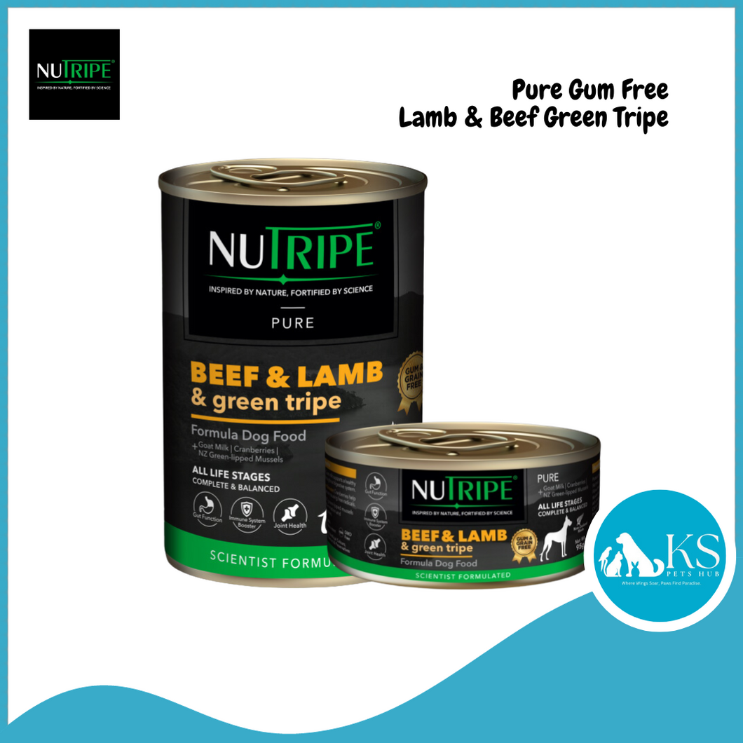 Nutripe Pure (Gum Free) Dog Beef + Lamb & Green Tripe 95g