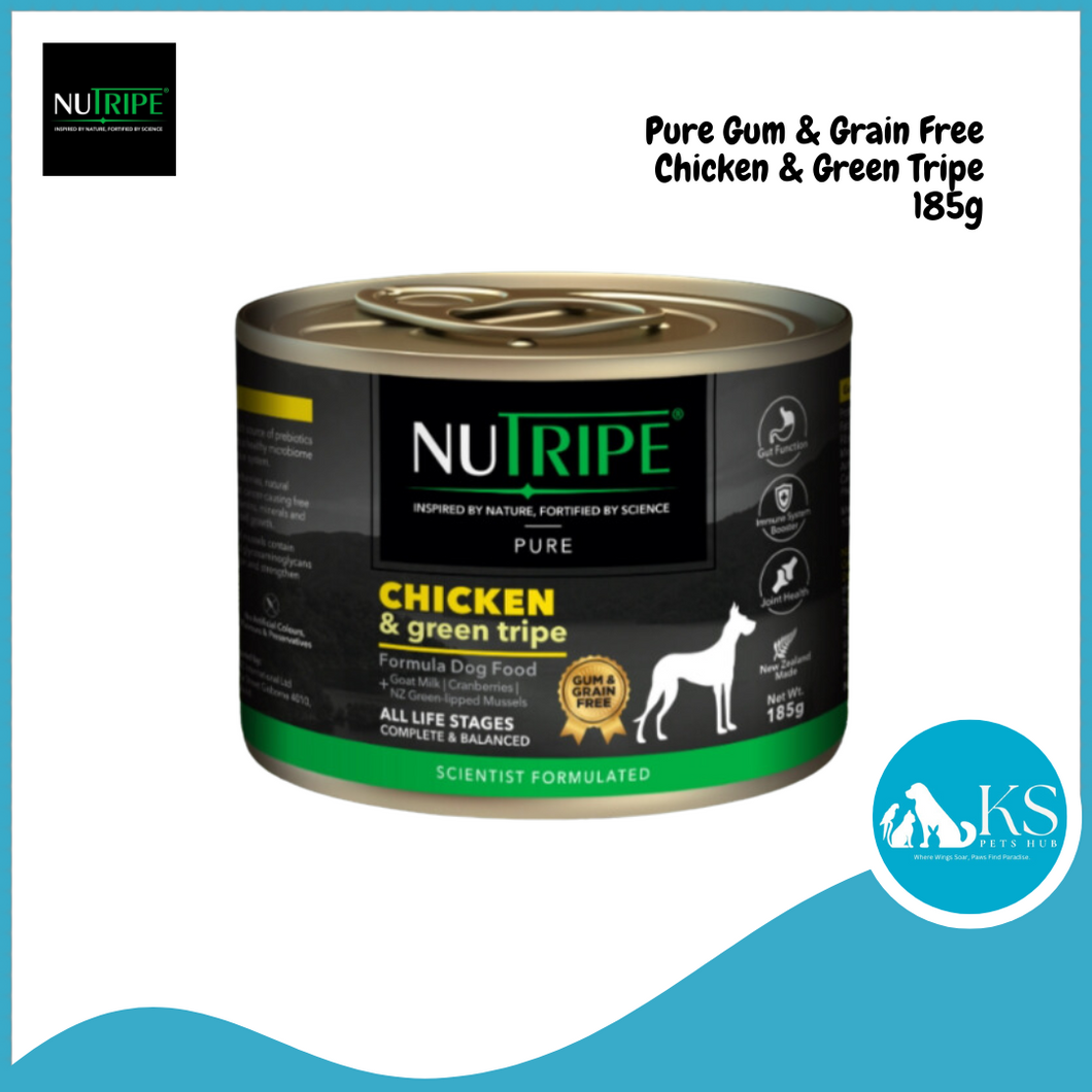 Nutripe Pure Dog (Gum & Grain Free) Chicken & Green Tripe 185g