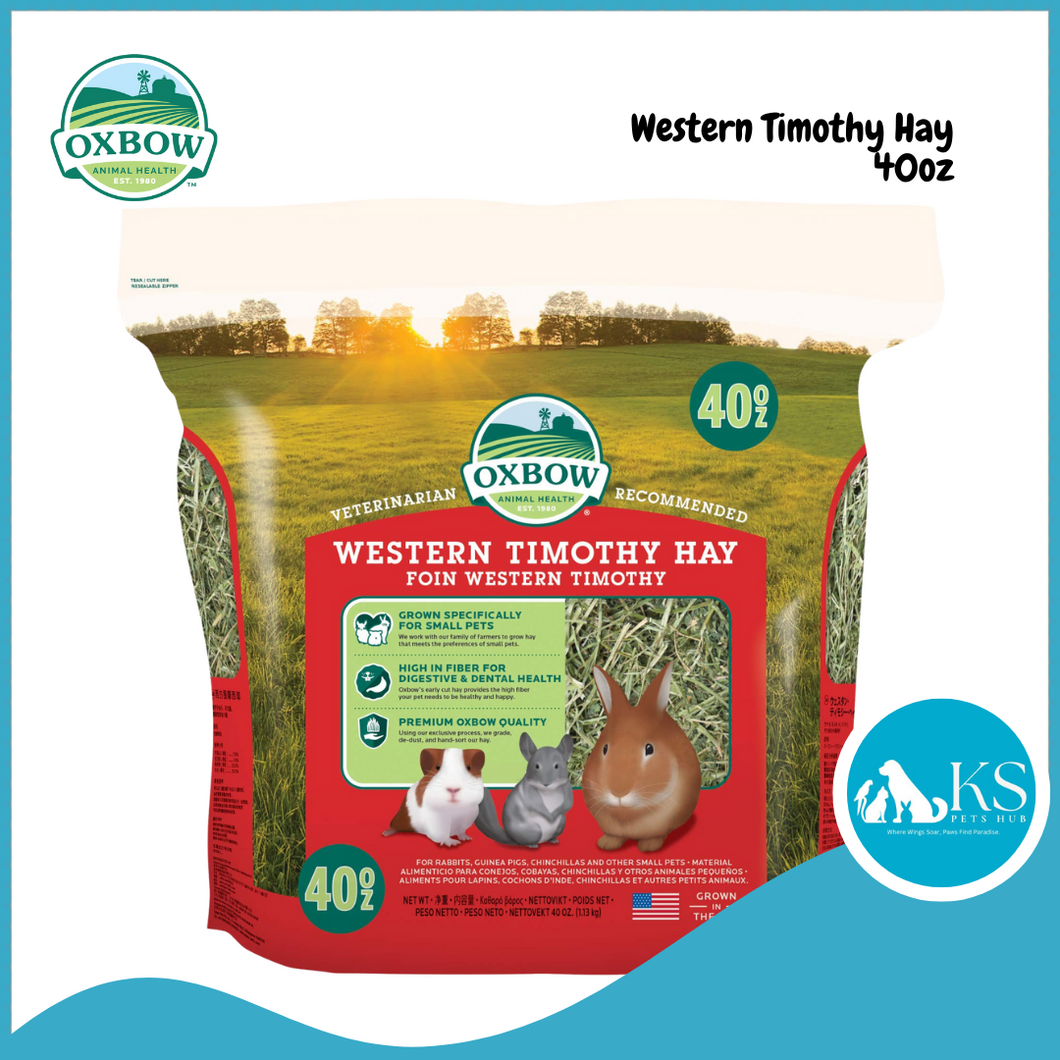 Oxbow Timothy Hay 15oz / 40oz / 90oz / 9lb Small Animal Feed