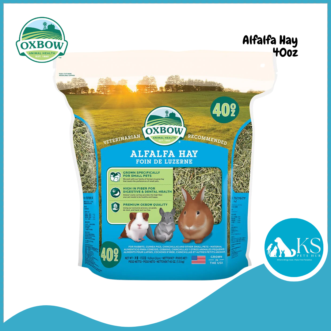 Oxbow Alfalfa Hay 15oz/40oz/9lb Rabbit Guinea Pig Hay Small Animal Fee ...