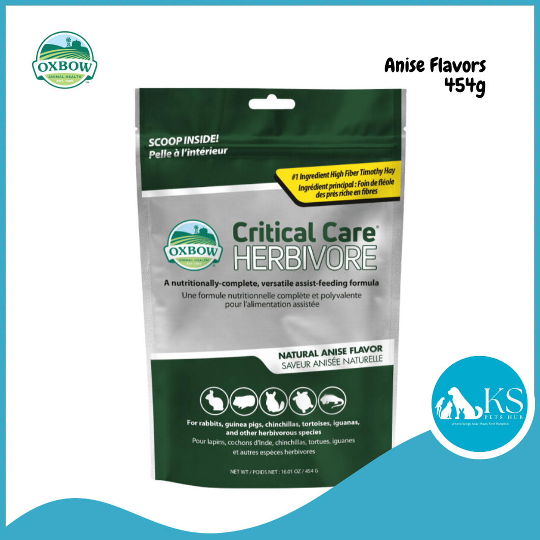Oxbow Critical Care - Herbivore Recovery Food 454g - Anise / Apple Banana flavors Small Animal Feed
