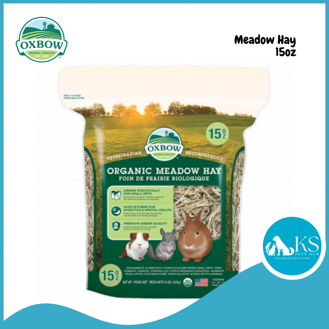 Oxbow Organic Meadow Hay 15oz For Small Animal Feed