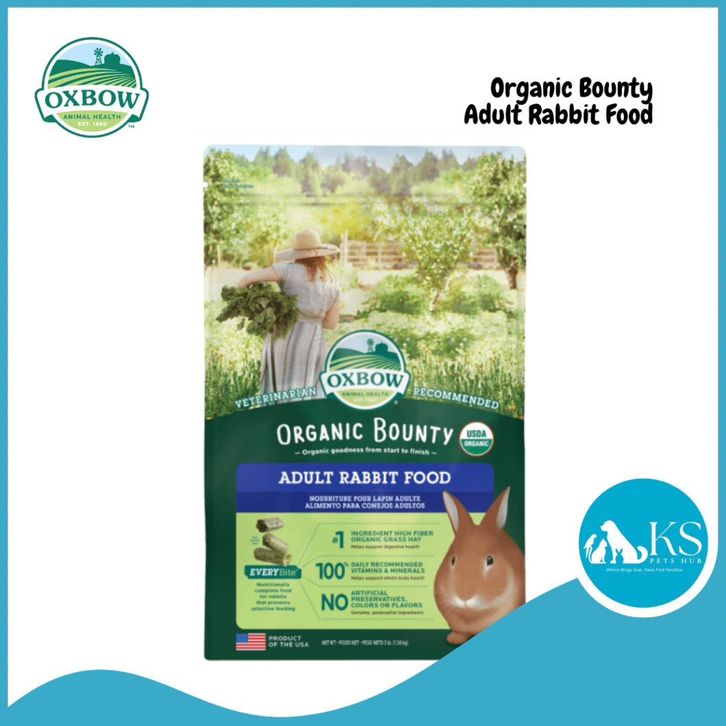 Oxbow Organic Bounty Adult Rabbit Food 1.36kg (3lb) Small Animal Feed