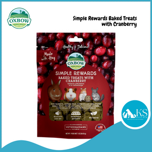 Oxbow Simple Rewards Assorted Flavors Barley Cranberry Strawberry Apple Banana Timothy Veggie Carrot Dill Bell Pepper Treats 1oz Small Animals Treats