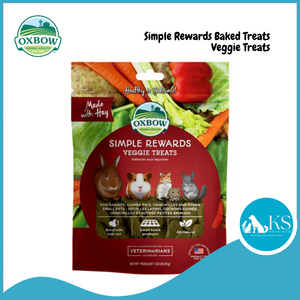 Oxbow Simple Rewards Assorted Flavors Barley Cranberry Strawberry Apple Banana Timothy Veggie Carrot Dill Bell Pepper Treats 1oz Small Animals Treats