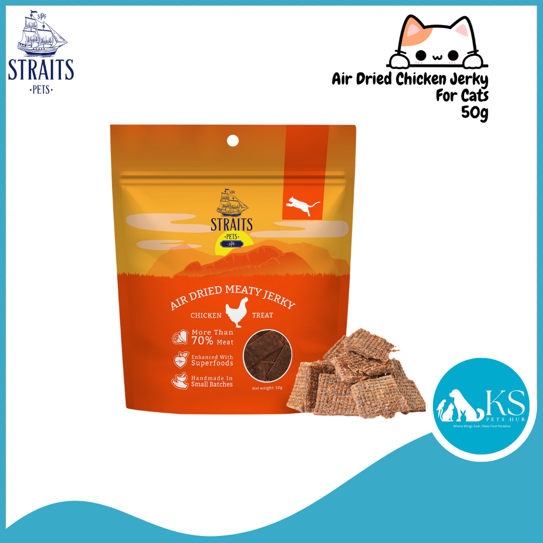 [ CAT ] Straits Pets Air Dried Meaty Jerky 50g - 5 Flavors Dog Treats - Chicken Lamb Beef Fish Duck
