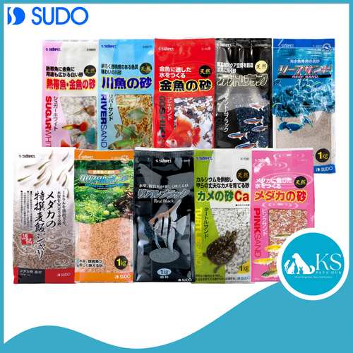 [ 1kg ] SUDO Assorted Gold Fish Reef Turtle River Black Pink Orange White Sand 1kg Fish & Aquatic