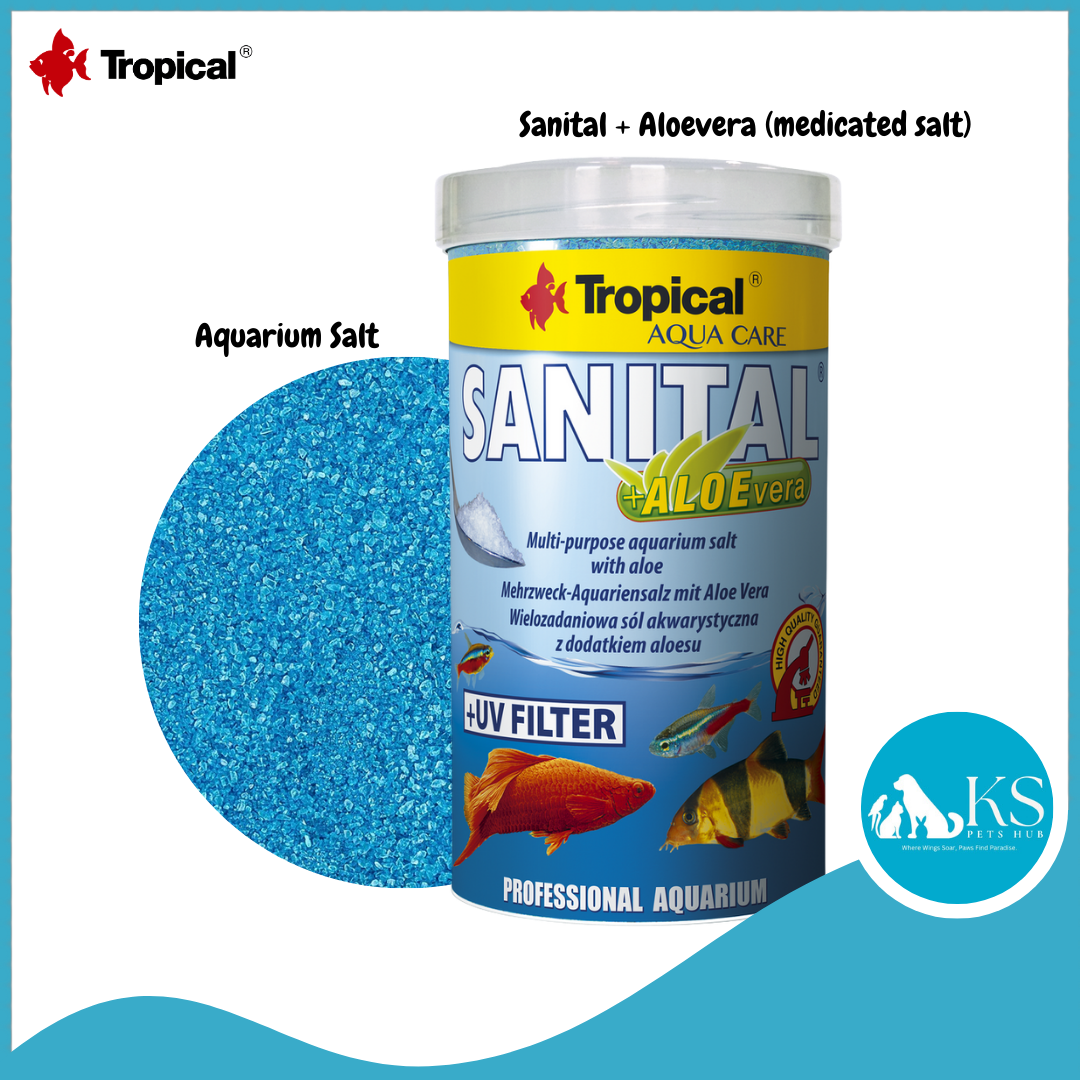 Tropical Sanital + Aloevera (Medicated Salt) (100ml/120g) / (500ml/600  KS  Pets Hub