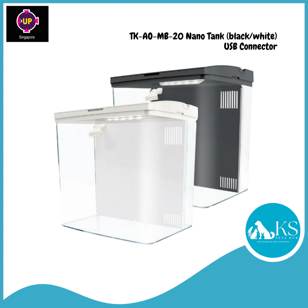 UP AQUA TK-AO-MB-20 Nano Tank (black/white) - USB Connector Fish & Aquatic