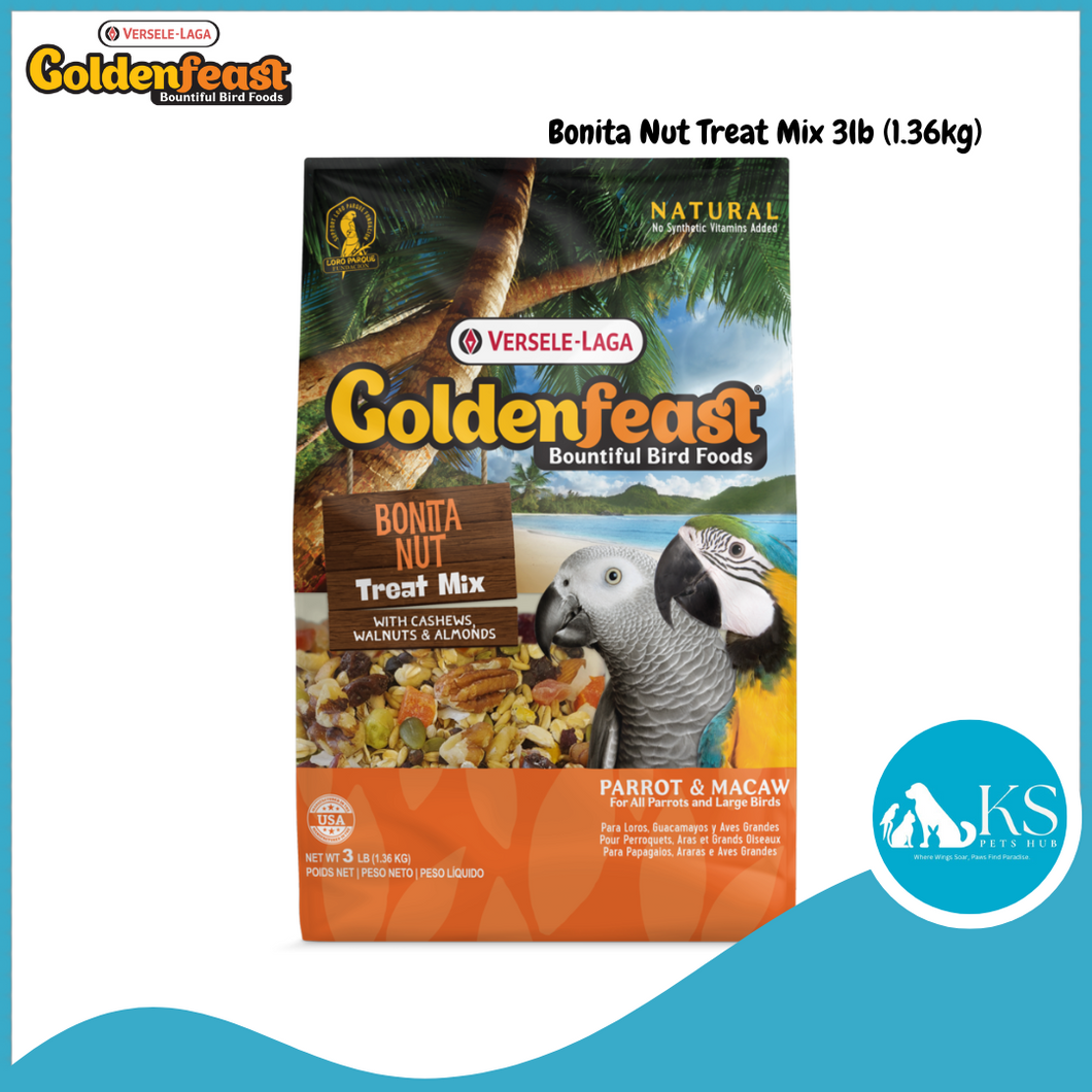 Versele-Laga GoldenFeast Bonita Nut Treat Mix Parrot & Macaw 3lb Bird Food Treats