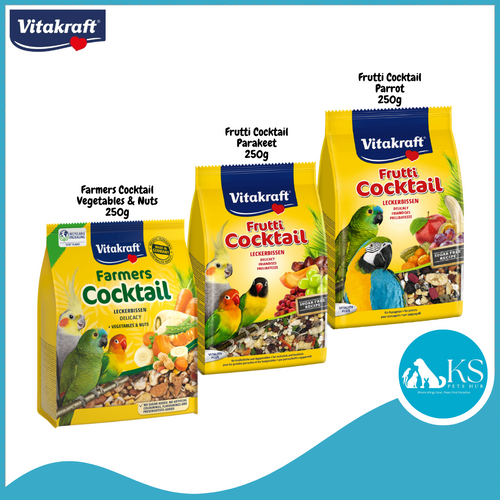 Vitakraft Birds Frutti Cocktail Parakeets / Parrot / Farmers Cocktail Vegetables & Nuts 250g Bird Food Treats