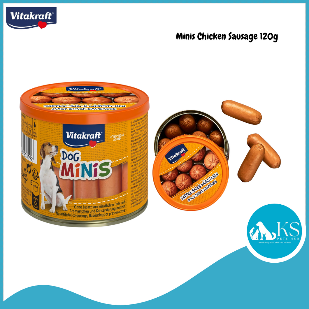 Vitakraft Dog Treat Minis Chicken Sausage 120g Dog Treats