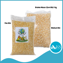 Load image into Gallery viewer, [WOLA] World Of Living Animals Fine &amp; Medium Broken Corn / Maize Bits 1kg – Fresh, Clean &amp; Ready for Feeding 1kg Chicken Bird Feed
